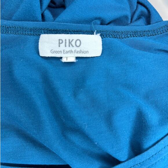 Piko Women’s Long Sleeve Wide Neck Oversized Bamboo Tunic, Teal, size L - Picture 5 of 9